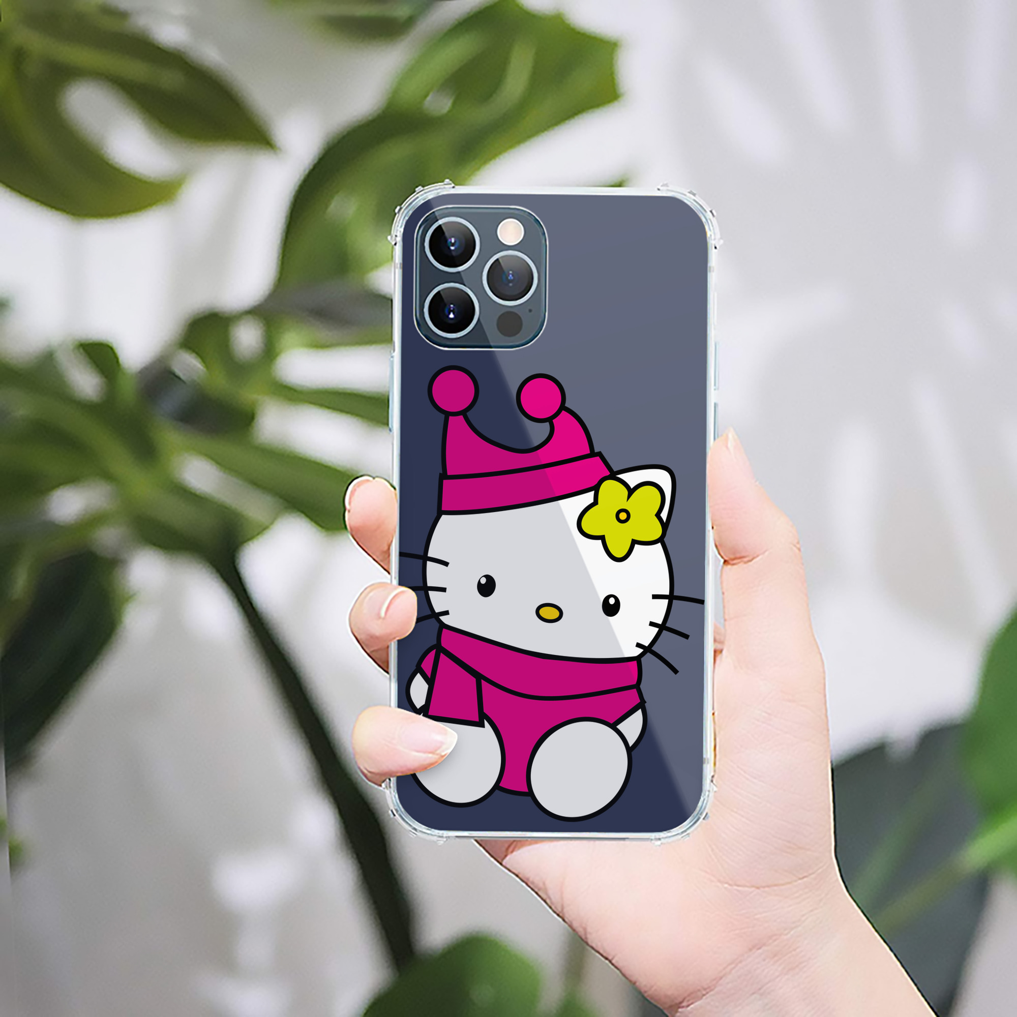 （画像用） Hello Kitty ハローキティ 【iPhone 12シリーズ対応】透明スマホケース（クリアソフトケース）